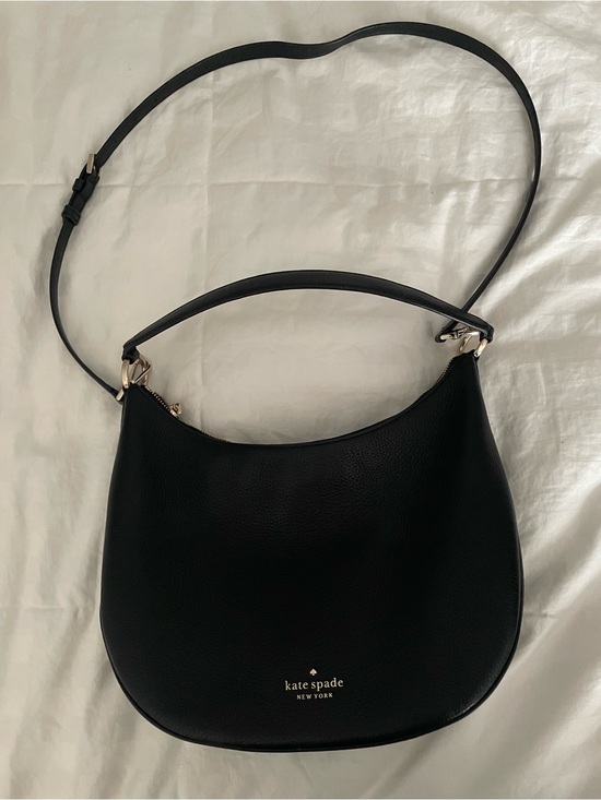kate spade Handbags - kate spade Black Pebbled Leather Crescent Shoulder Bag